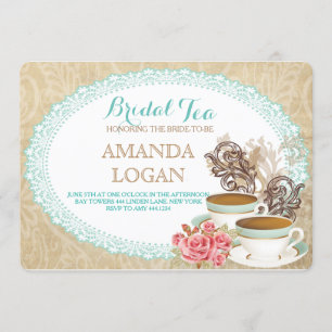 Invitations à la Fête des mariées Tea Party