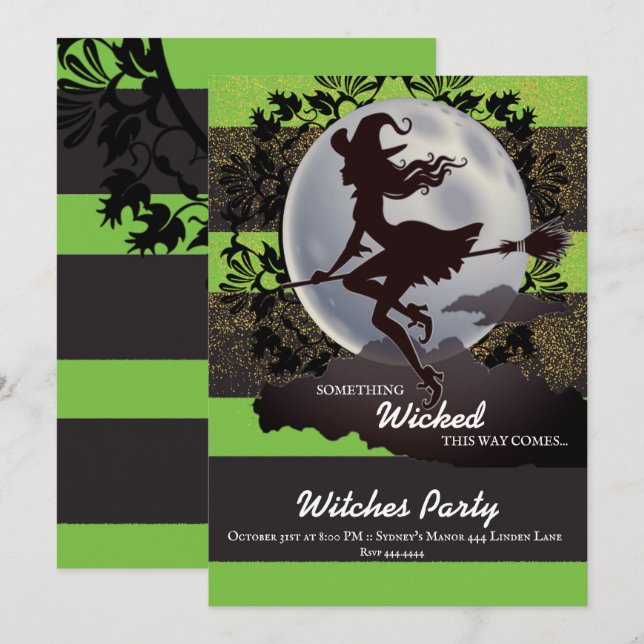 Invitations à la fête d'Halloween (Devant / Derrière)
