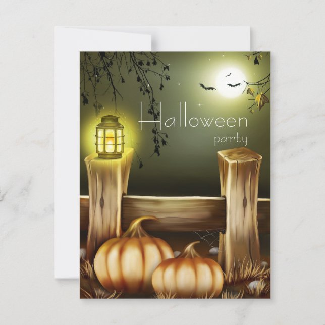 Invitations à la fête d'Halloween de la lune de ré (Devant)