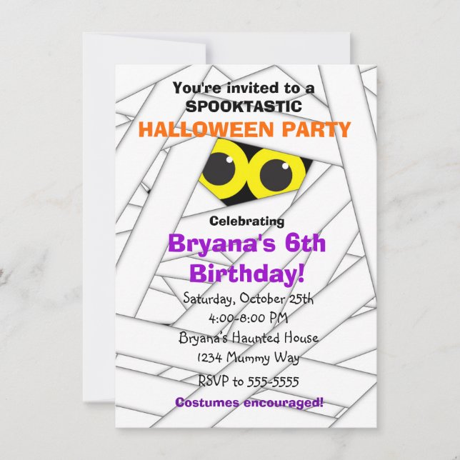 Invitations à la fête d'Halloween pour les enfants (Devant)