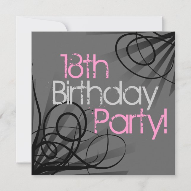 Invitations à la fête du 18e anniversaire (Devant)