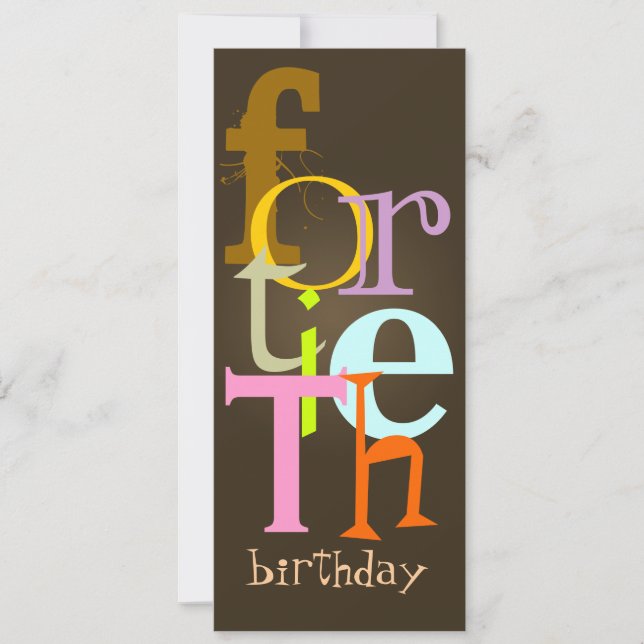 Invitations à la fête du 40e anniversaire (Devant)