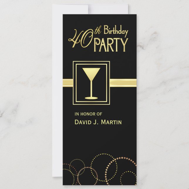 Invitations à la fête du 40e anniversaire (Devant)