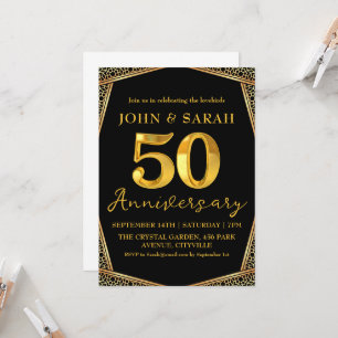invitations à la fête du 50e anniversaire noir et 