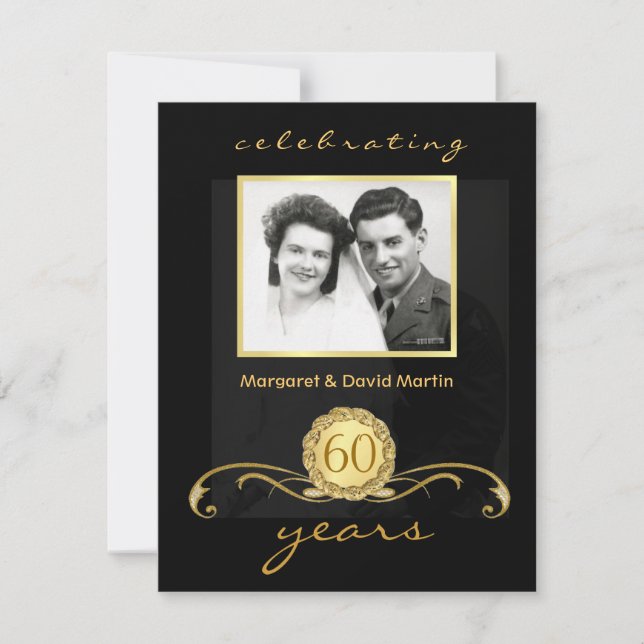 Invitations à la fête du 60e anniversaire Accents  (Devant)