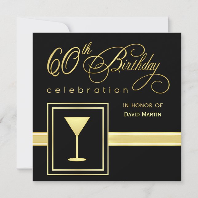 Invitations à la fête du 60e anniversaire - Carré  (Devant)