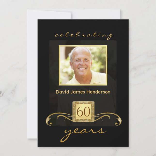 Invitations à la fête du 60e anniversaire - Formel (Devant)