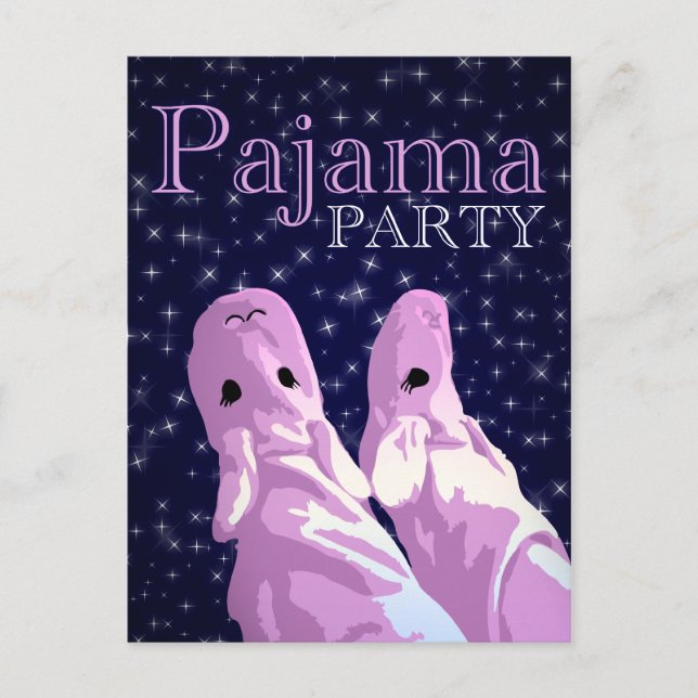 invitations à la fête du pyjama : nuit (Devant)
