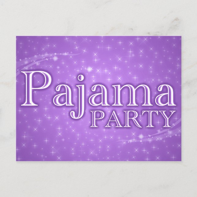 invitations à la fête du pyjama : starshine (Devant)