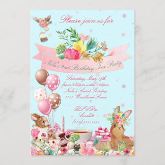 Invitations à la fête du thé de Woodland, soirée d