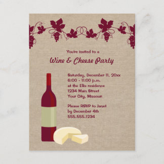 Invitations à la fête du vin et du fromage