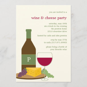 Invitations à la fête du vin et du fromage