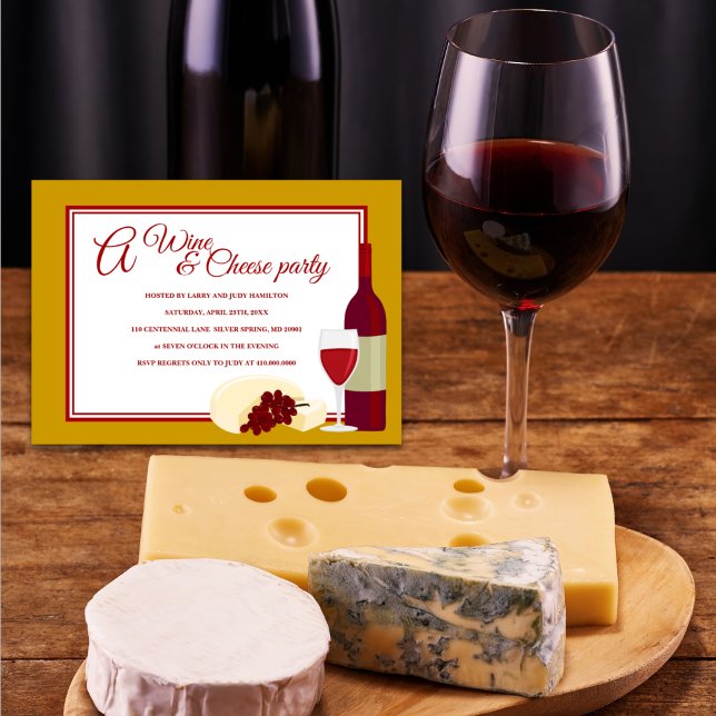 Invitations à la fête du vin et du fromage (Créateur téléchargé)