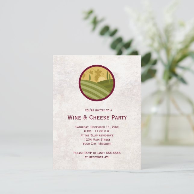 Invitations à la fête du vin et du fromage (Debout devant)