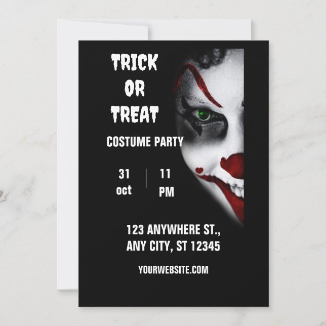 invitations à la fête halloween adultes (Devant)