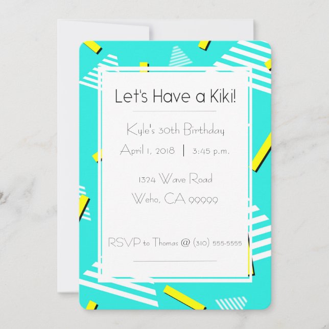 Invitations à la fête Kiki (Devant)