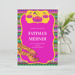 Invitations à la fête Mehndi et invitations de fêt