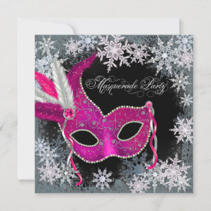 Invitations à la mascarade du faucon rose chaud