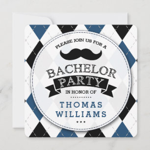 Invitations à la Mustache branchée du Bachelor Par