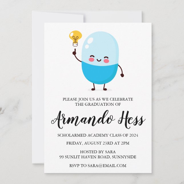 invitations à la remise de diplômes en pharmacie (Devant)