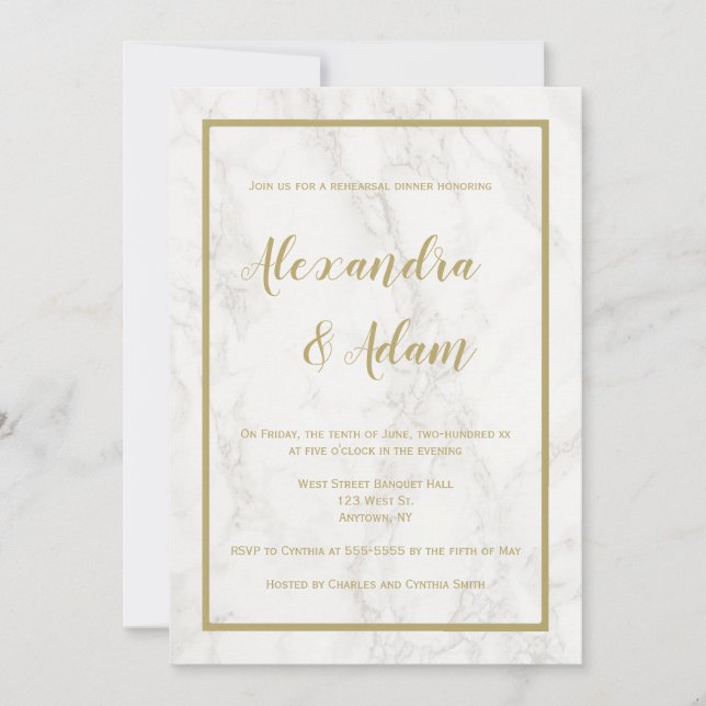 Invitations à la répétition de marbre d'or (Devant)