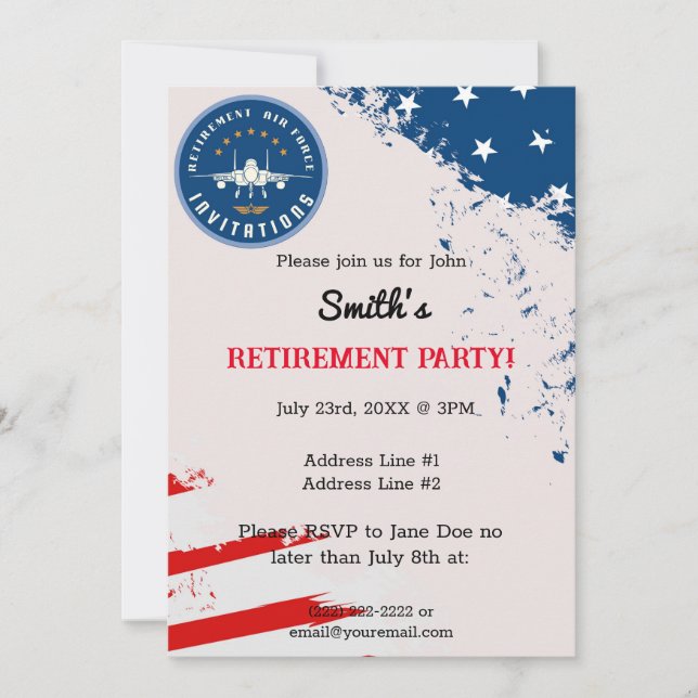 Invitations à la retraite de la Force aérienne (Devant)
