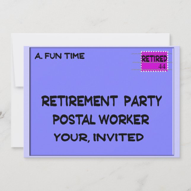 INVITATIONS À LA RETRAITE DU TRAVAILLEUR POSTAL (Devant)