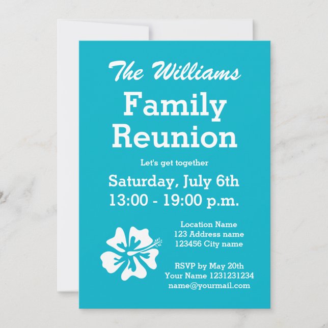 Invitations à la réunion familiale avec fleur mign (Devant)