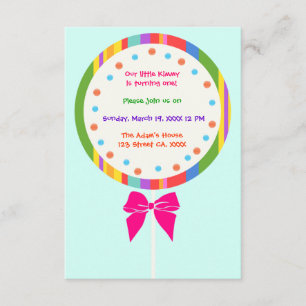 Invitations à l'anniversaire de la Lollipop de Can