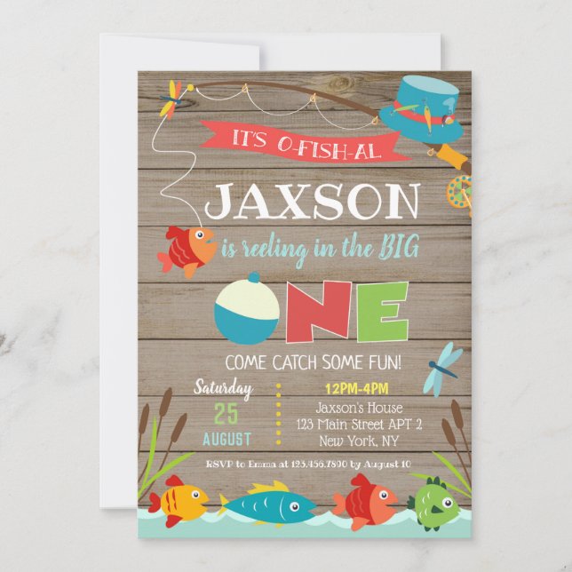 Invitations à l'anniversaire de la pêche (Devant)