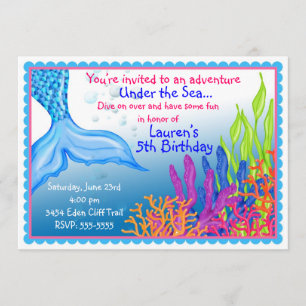 Invitations à l'anniversaire de Mermaid
