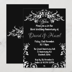 Invitations à l'anniversaire du 25e Mariage d'arge