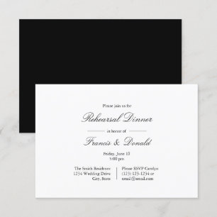 Invitations à l'élégante répétition en noir blanc