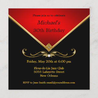Invitations à l'élégante soirée d'anniversaire Gol