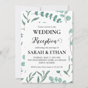 invitations à mariage eucalyptus simples