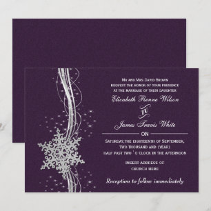 invitations à mariage violet Silver Winter