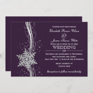 invitations à mariage violet Silver Winter