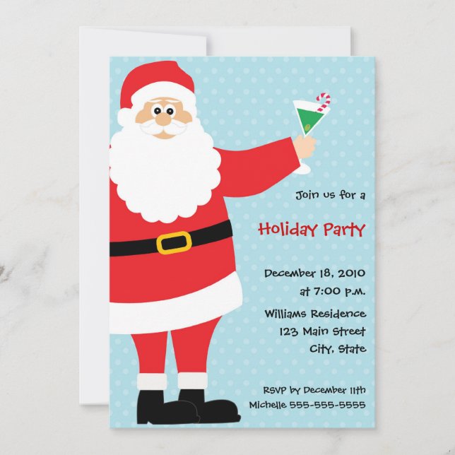 Invitations à Noël Cocktail Party (Devant)