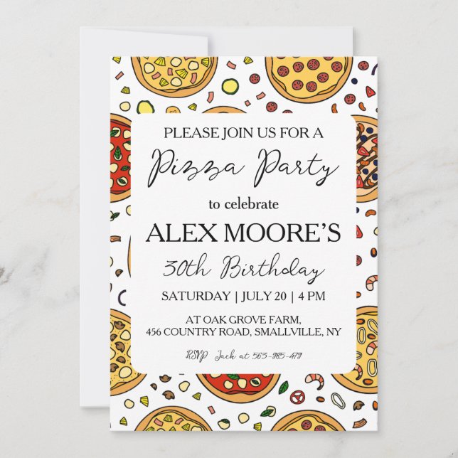 invitations à pizza italienne (Devant)