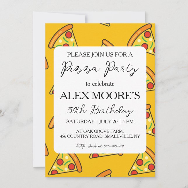 invitations à pizza italienne (Devant)