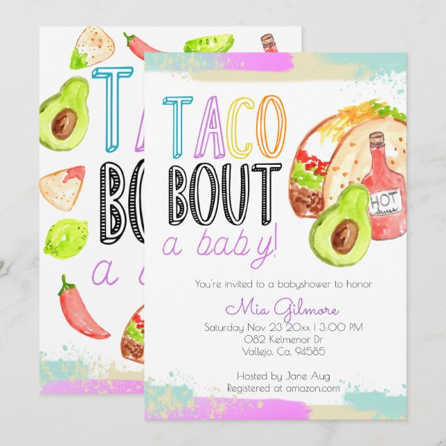 Invitations à thème de la petite douche à thème Cu (Devant / Derrière)