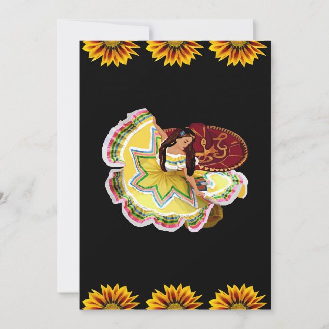 Invitations à thème mexicaines de Quinceanera (Devant)