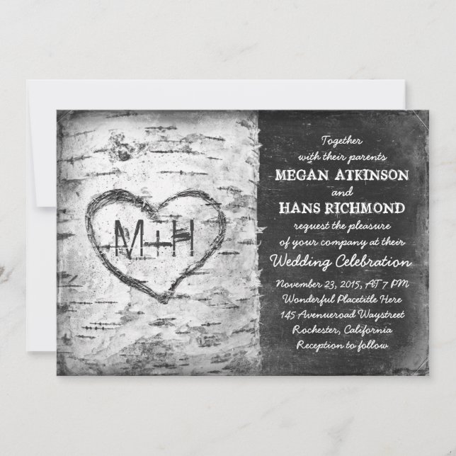 invitations à un mariage d'arbre de bouleau (Devant)
