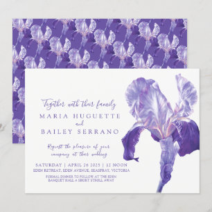 Invitations à un mariage d'art botanique iris ultr