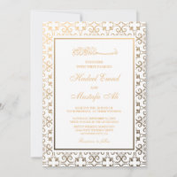 invitations à un mariage d'or musulman