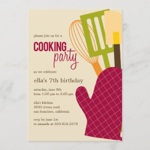 Invitations à une soirée Cuisine de cuisine raffin