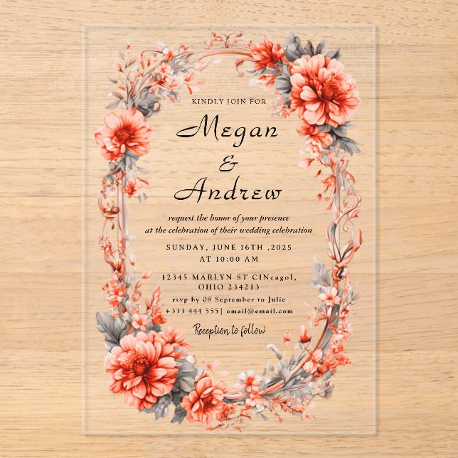 Invitations acryliques mariages (Recto)
