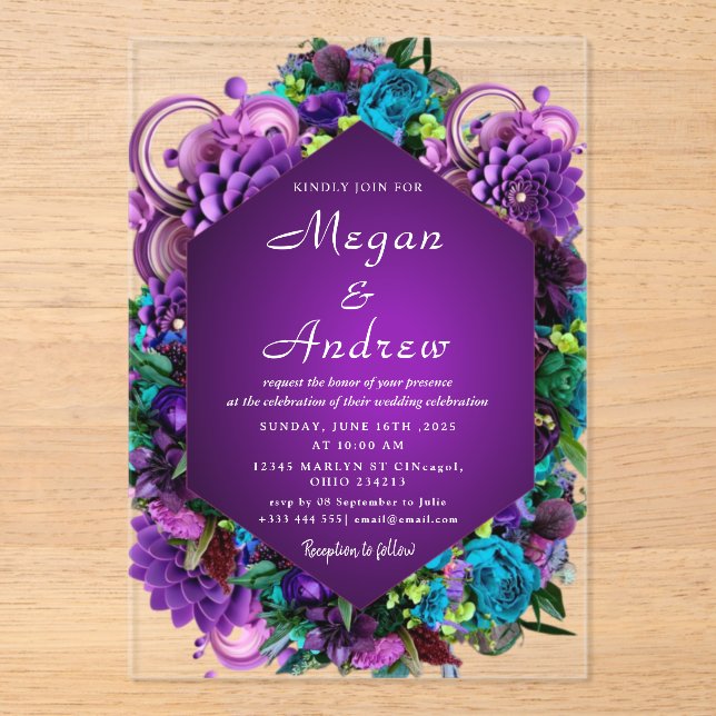 Invitations acryliques mariages (Recto)