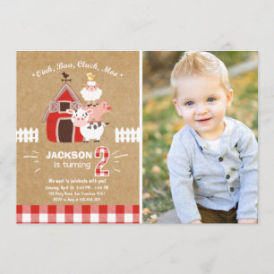 Invitations agricoles Anniversaire Vieux McDonald 