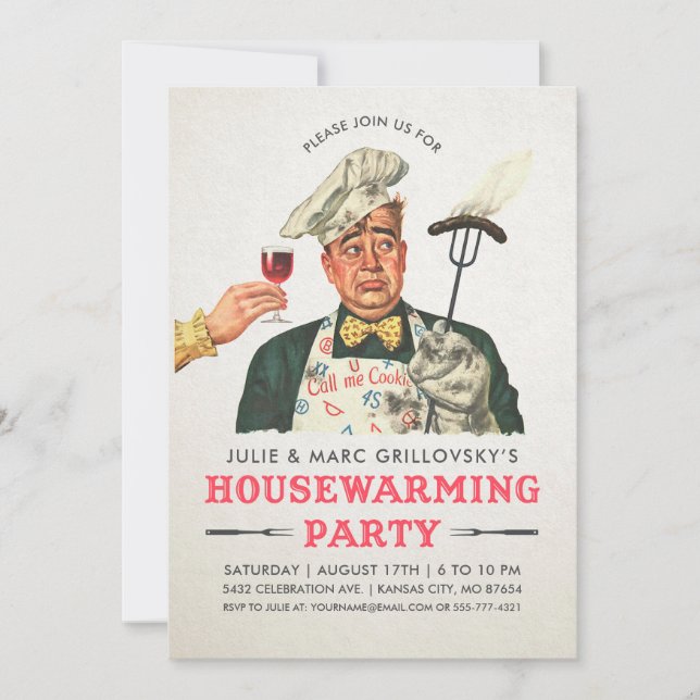 Invitations amusantes à la fête du réchauffement c (Devant)